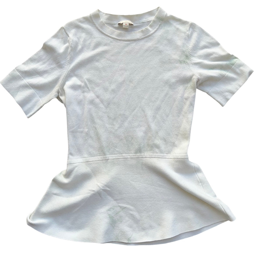 distressed peplum top