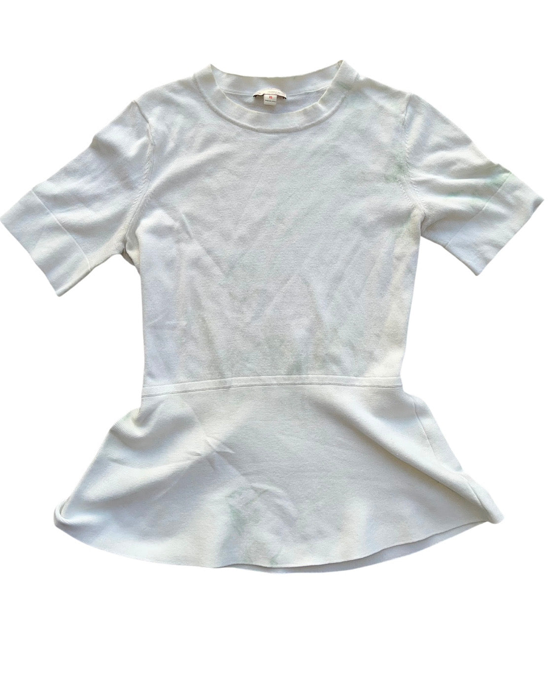 GAP white peplum crewneck top